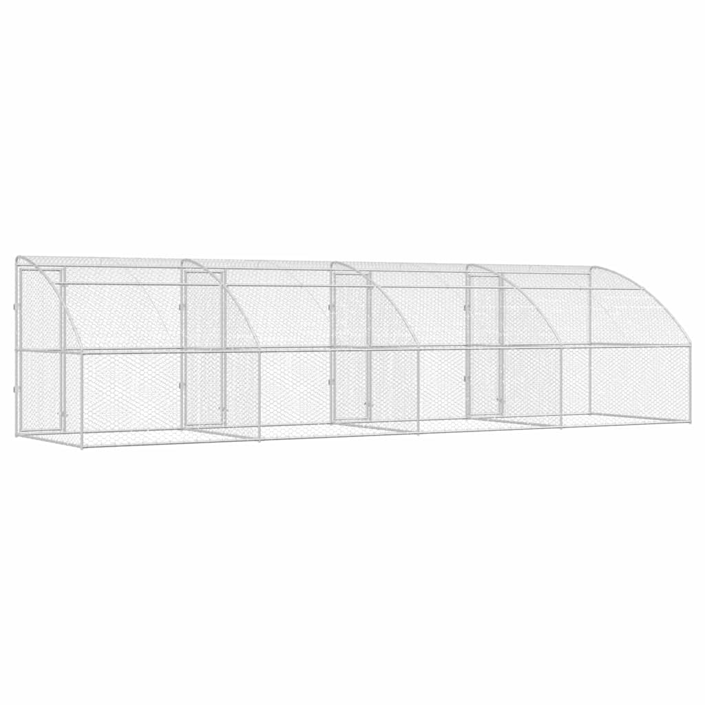 Hundekäfig 2 pcs Silber 4 x 2 x 2 m Verzinkter Stahl