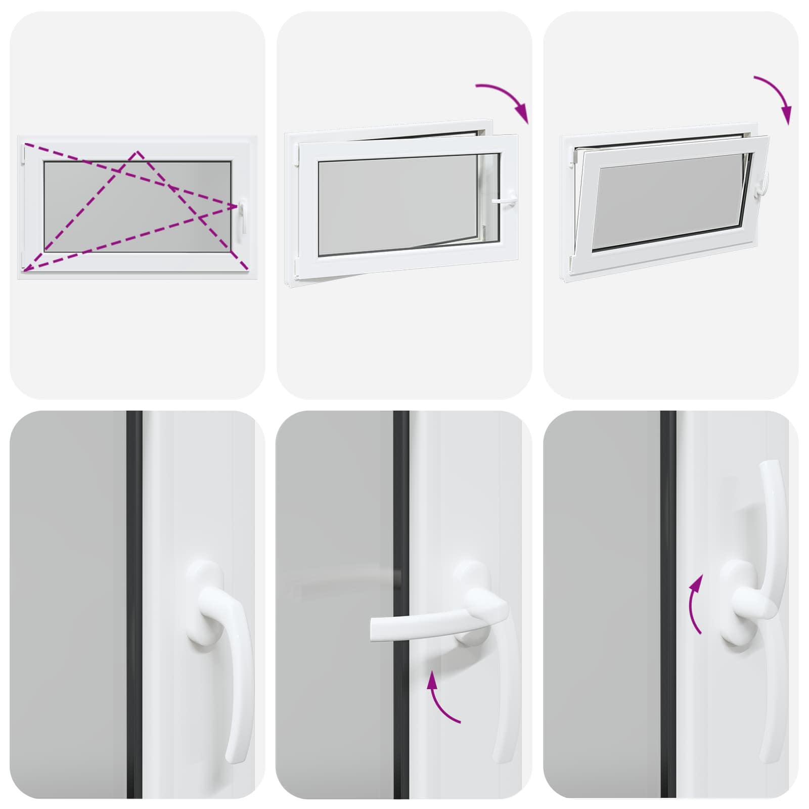 Kellerfenster RISOR 50 x 50 cm PVC und Glas Weiß