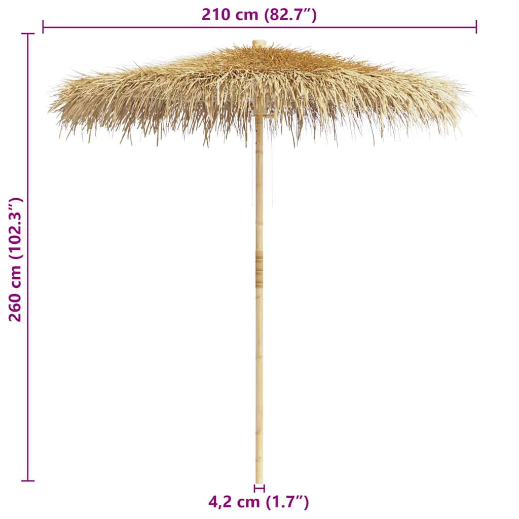 Tiki-Schirm mit Bananenblatt-Dach 150 cm Bambus