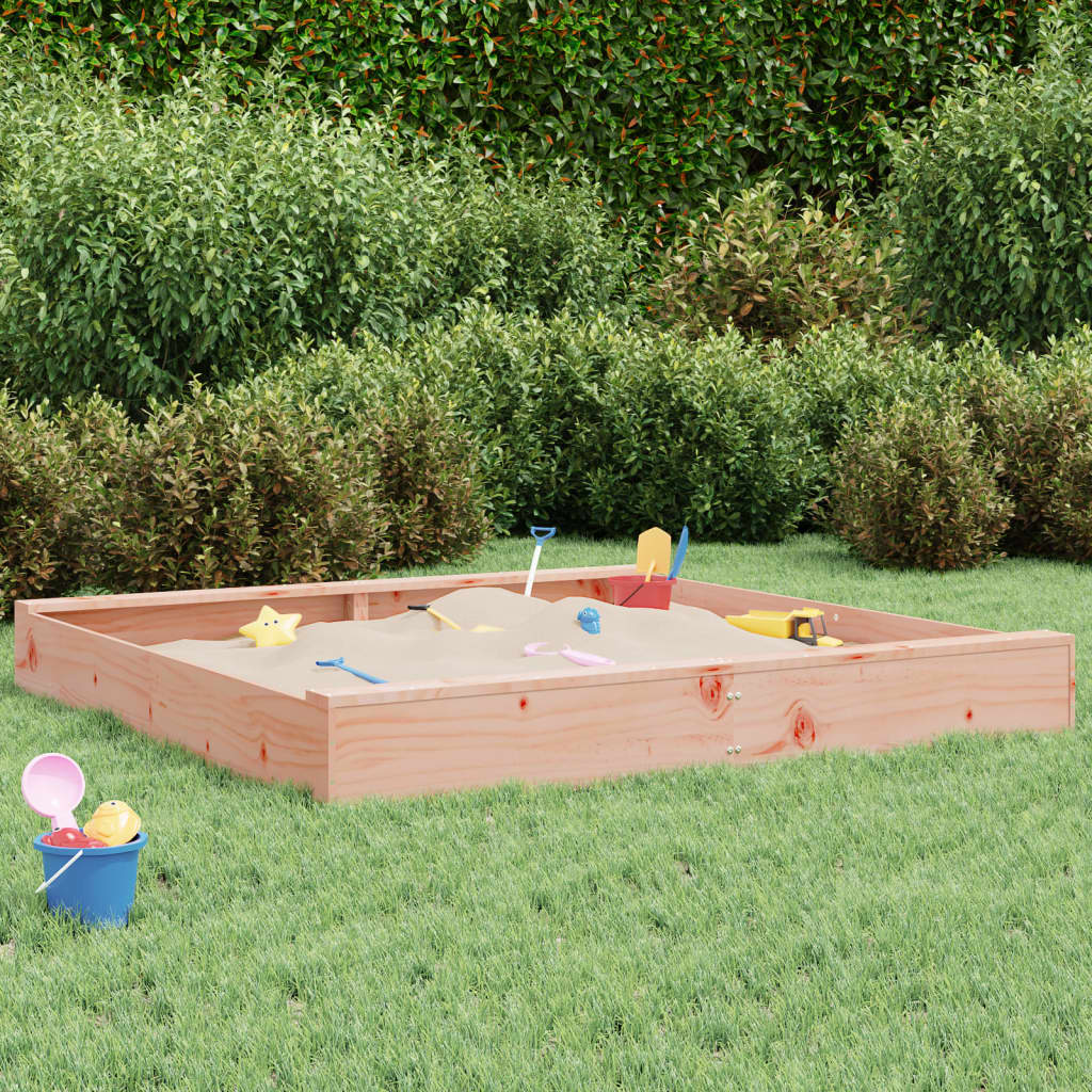 Sandkasten mit Sitzen Honigbraun Quadratisch Massivholz Kiefer