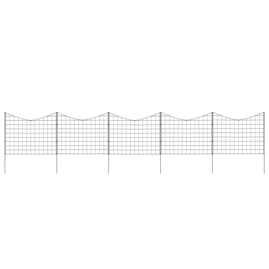Gartenzaun Set Konvex 77,3x26 cm Grün