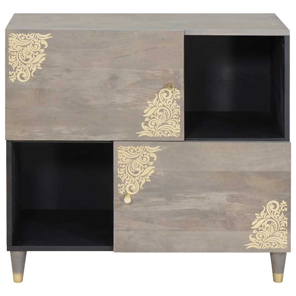 Sideboard mit Regal Braun 80 x 33 x 75 cm Massivholz Mango