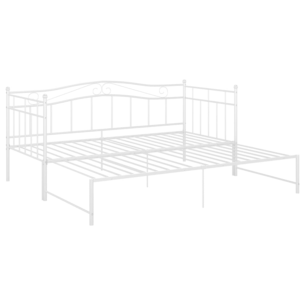 Ausziehsofa Bettgestell Schwarz Metall 90x200 cm