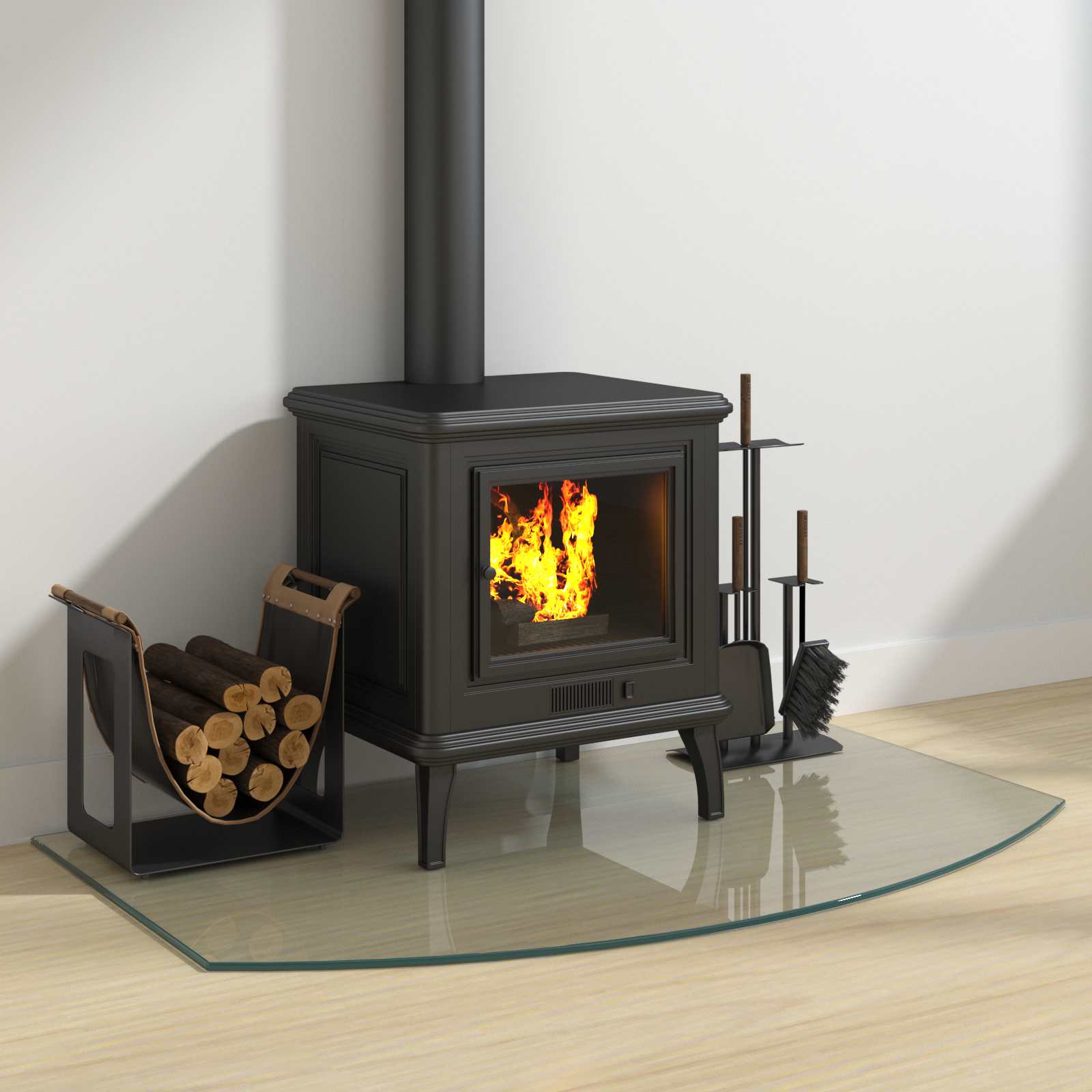 Feuerstelle Glasplatte Transparent 80 x 50 cm Glas