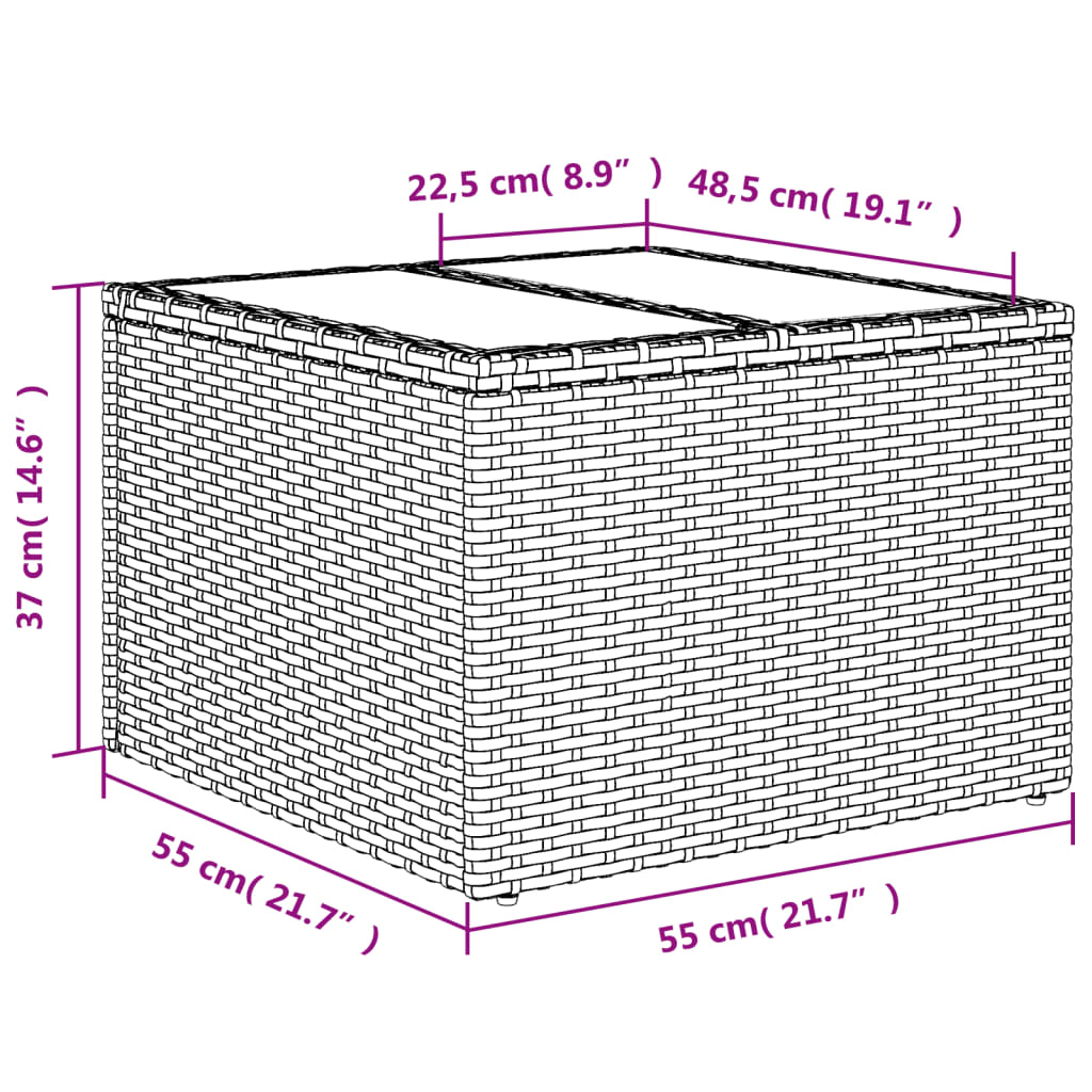 3-tlg. Garten-Sofagarnitur mit Kissen Schwarz Poly Rattan