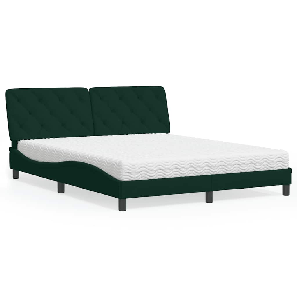 Bett mit Matratze Hellgrau 80x200 cm Samt
