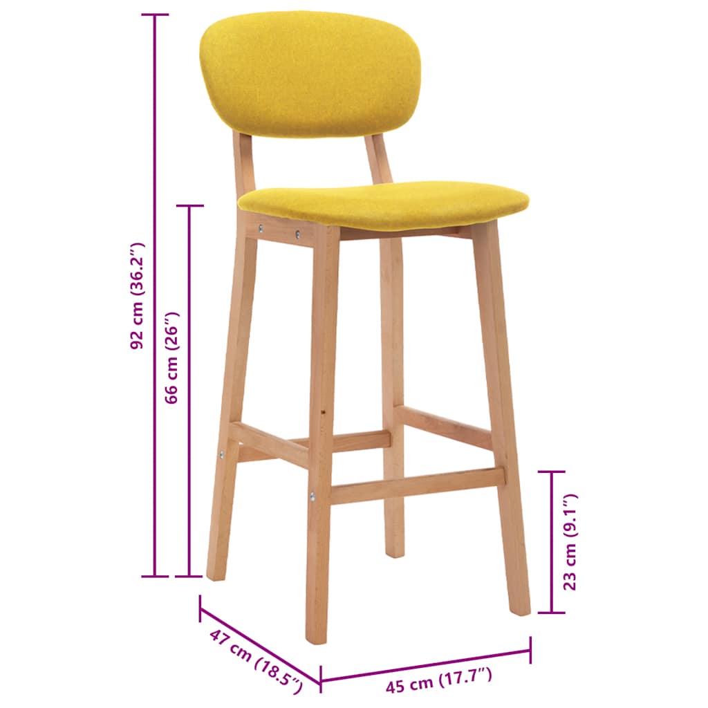 Barhocker 2 Stk. Braun Stoff