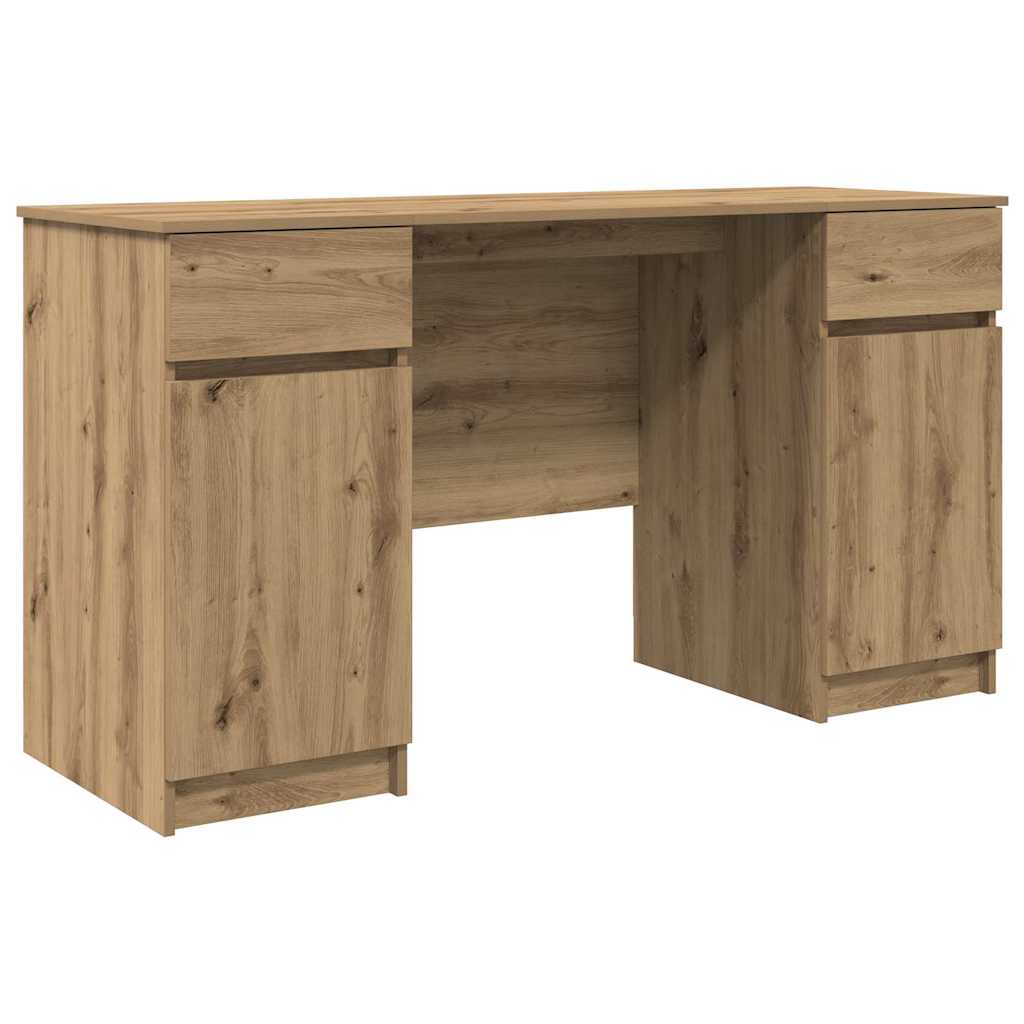 Schreibtisch mit Schubladen Weiß 140 x 49 x 76 cm Holzwerkstoff