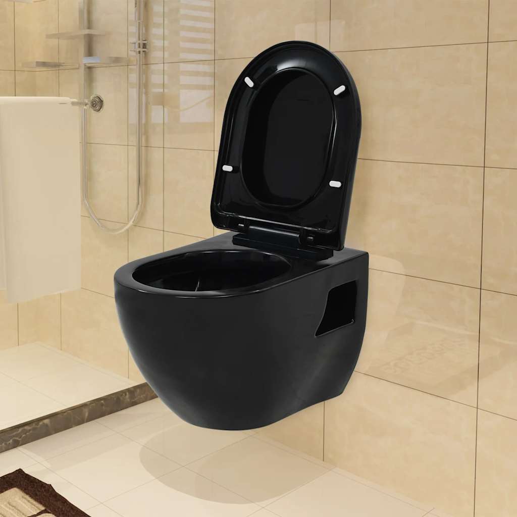 Hänge-Toilette mit Einbau-Spülkasten Keramik Weiß