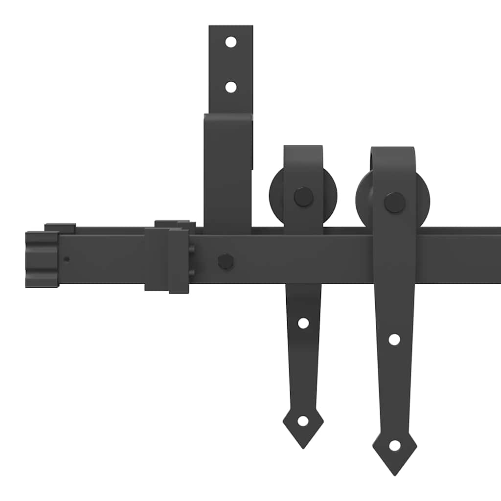 Schiebetürbeschlag-Set 152,5 cm Stahl Schwarz