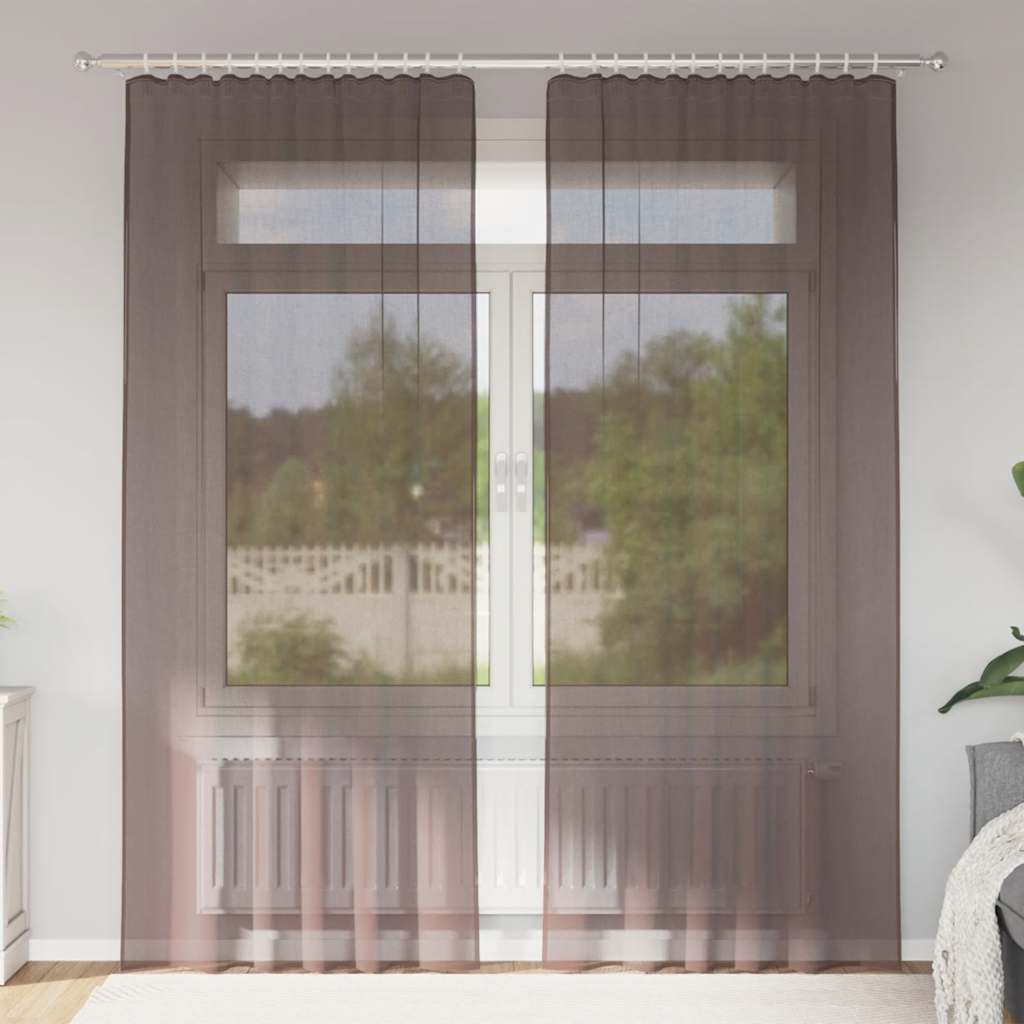 Voile Vorhänge mit Ösen 2 Stk. Apfelgrün 140x140 cm