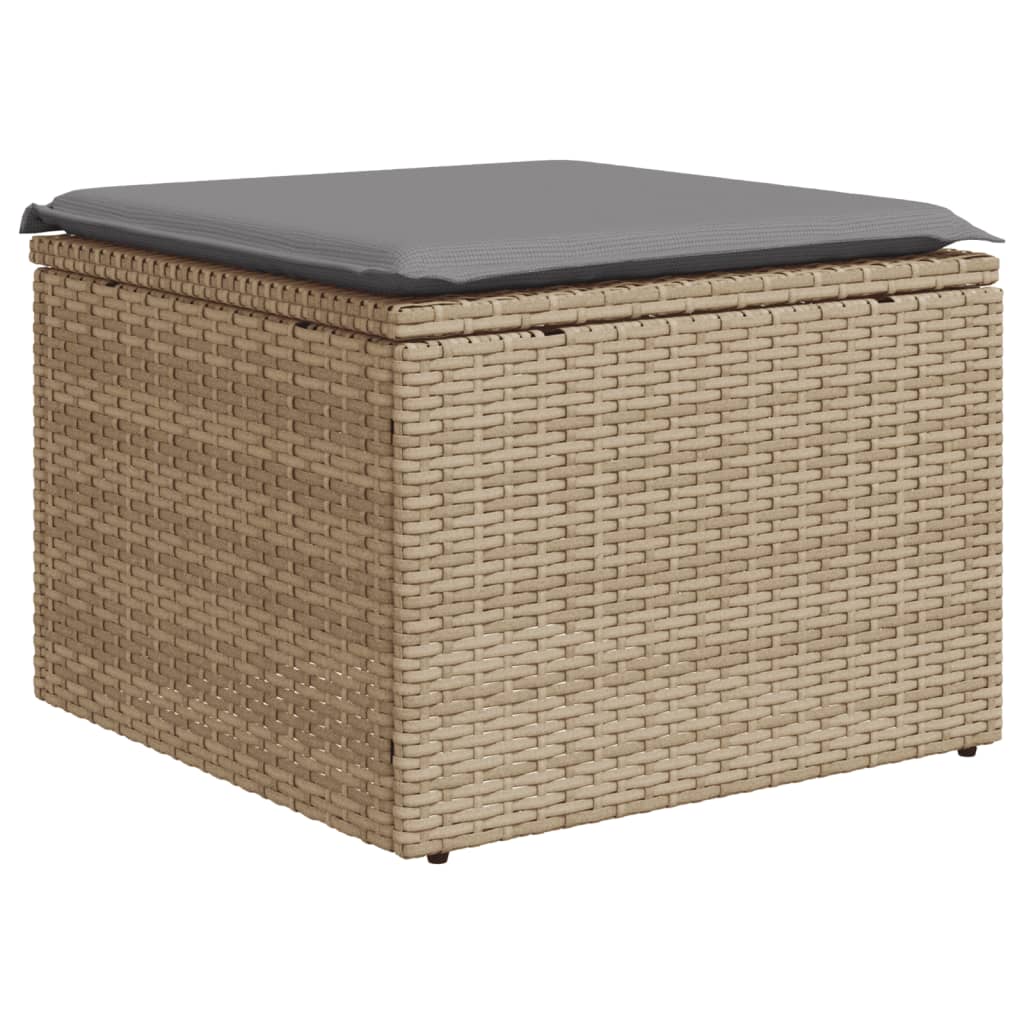 10-tlg. Garten-Sofagarnitur mit Kissen Schwarz Poly Rattan