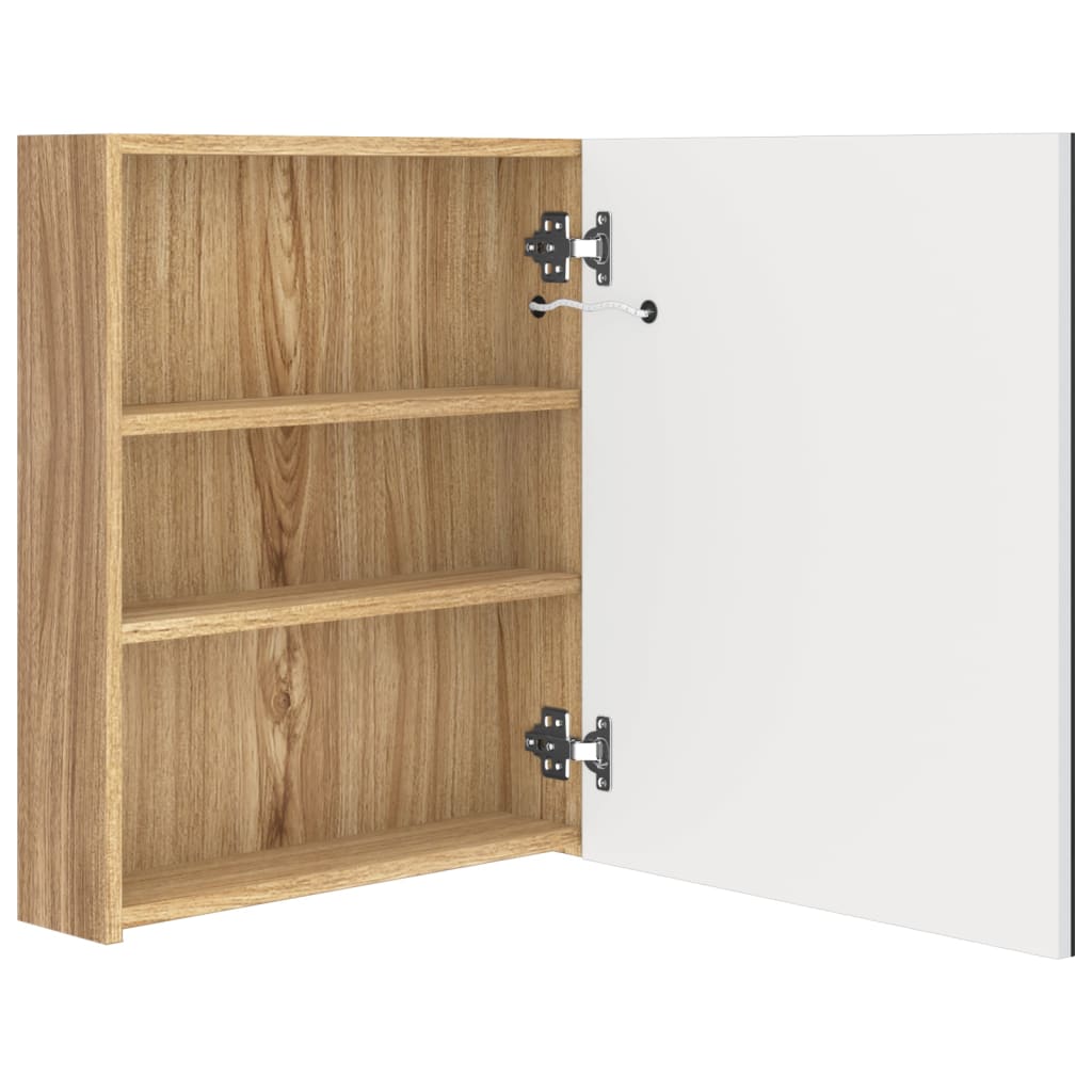 LED-Bad-Spiegelschrank Betongrau 50x14x60 cm