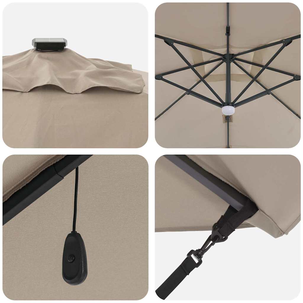 Sonnenschirm Sand 351 x 250 x 253 cm Polyester und Aluminium