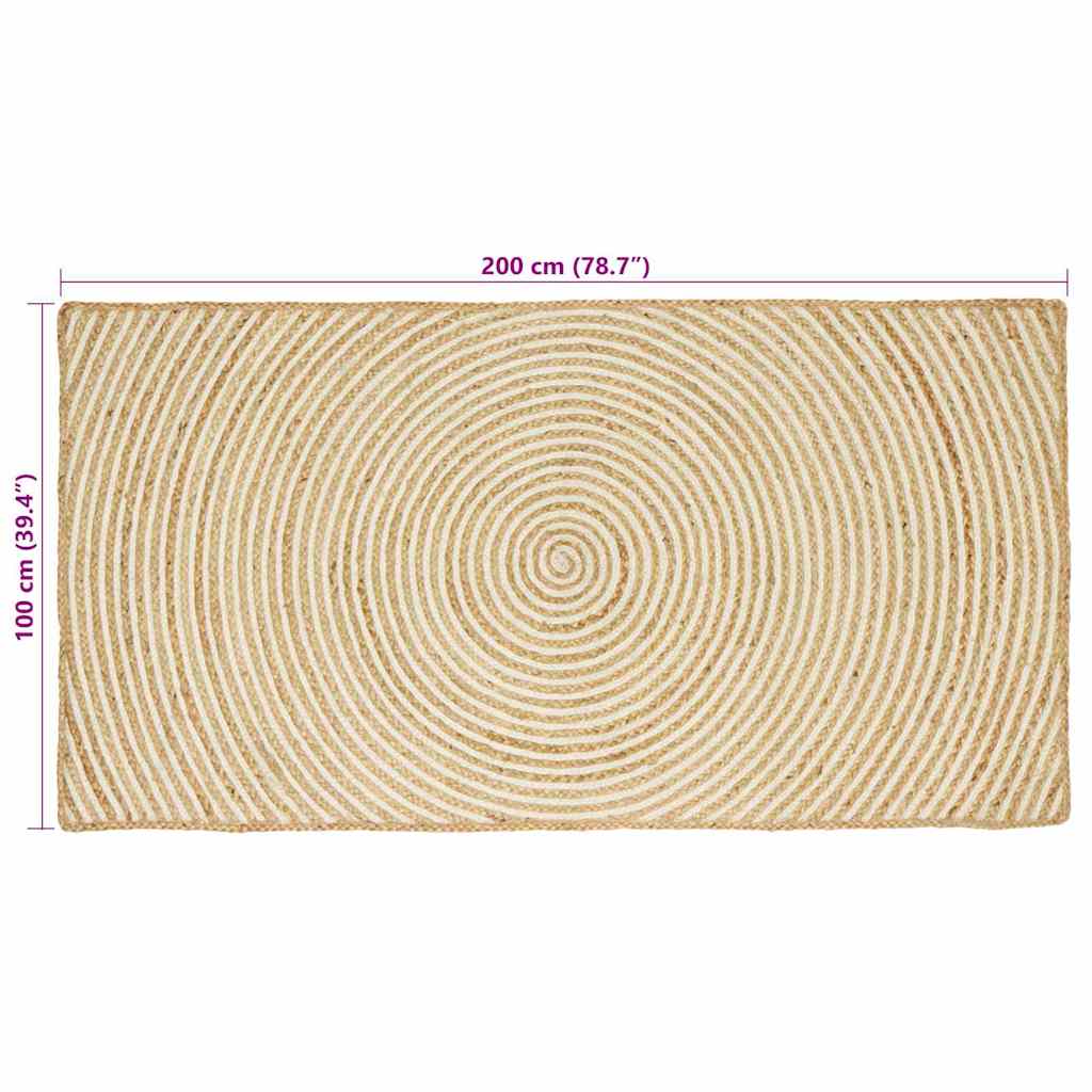 Bereichsteppiche Weiß 60 x 110 cm Jute