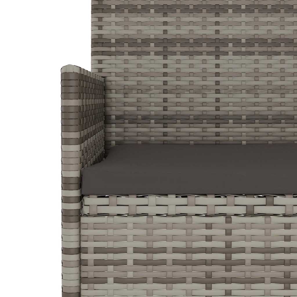 Gartenbank 2-Sitzer mit Kissen Braun Poly Rattan