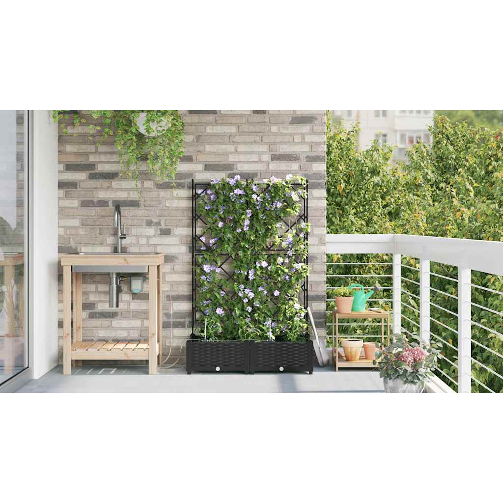 Garten-Pflanzgefäß 4 Stk. Braun 160 x 40 x 22 cm PP