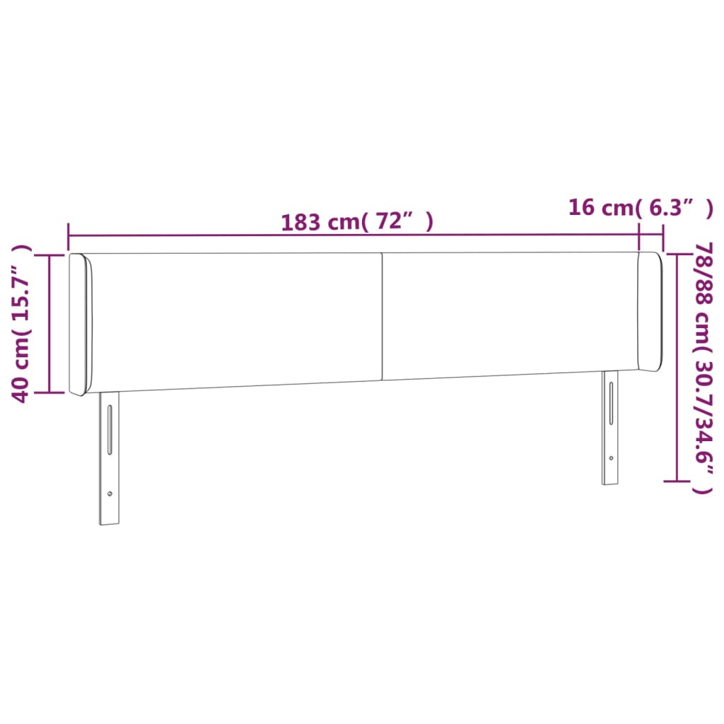 Kopfteil mit Ohren Creme 83x16x78/88 cm Kunstleder