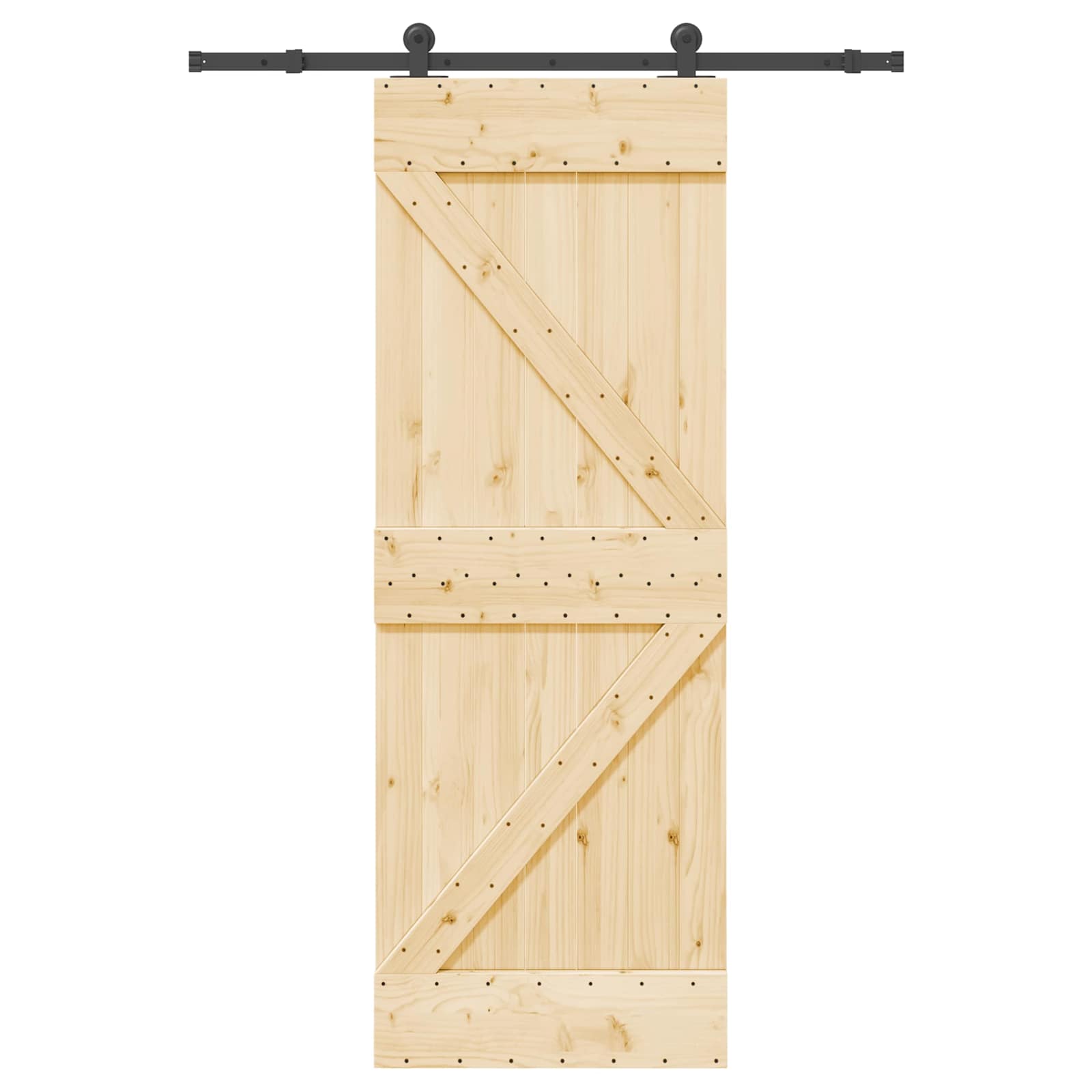 Schiebetür NARVIK Natürlich und Schwarz 70 x 210 cm (213,5 cm)