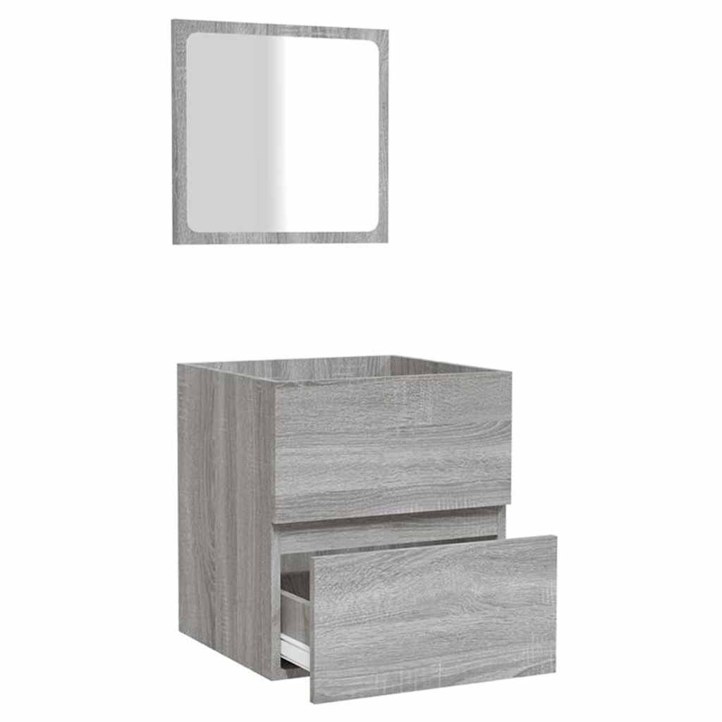Badschrank mit Spiegel Weiß Holzwerkstoff