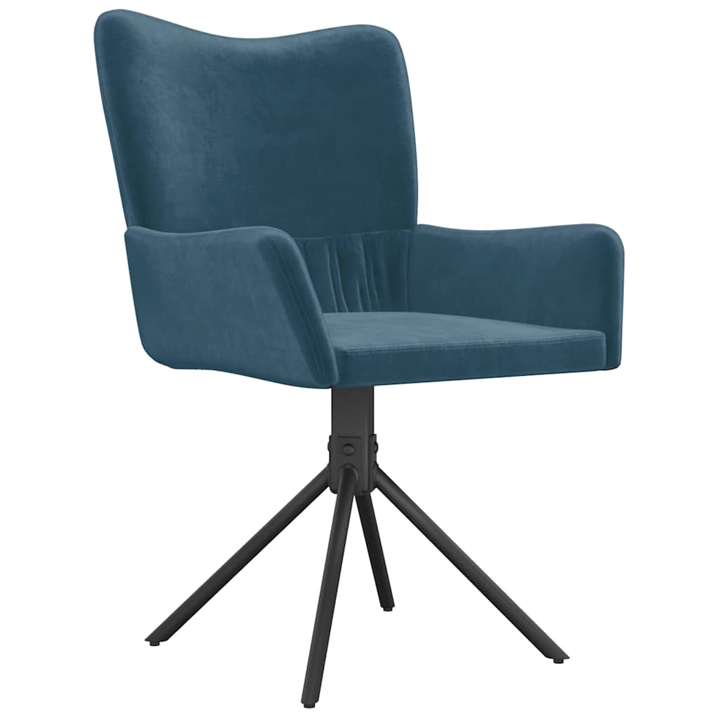 Esszimmerstühle 2 Stk. Drehbar Blau Samt