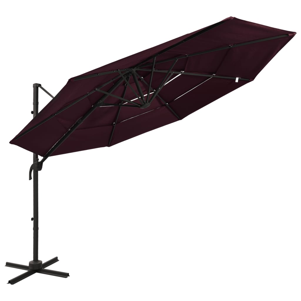 Sonnenschirm mit Aluminium-Mast 4-lagig Sandfarben 3x3 m