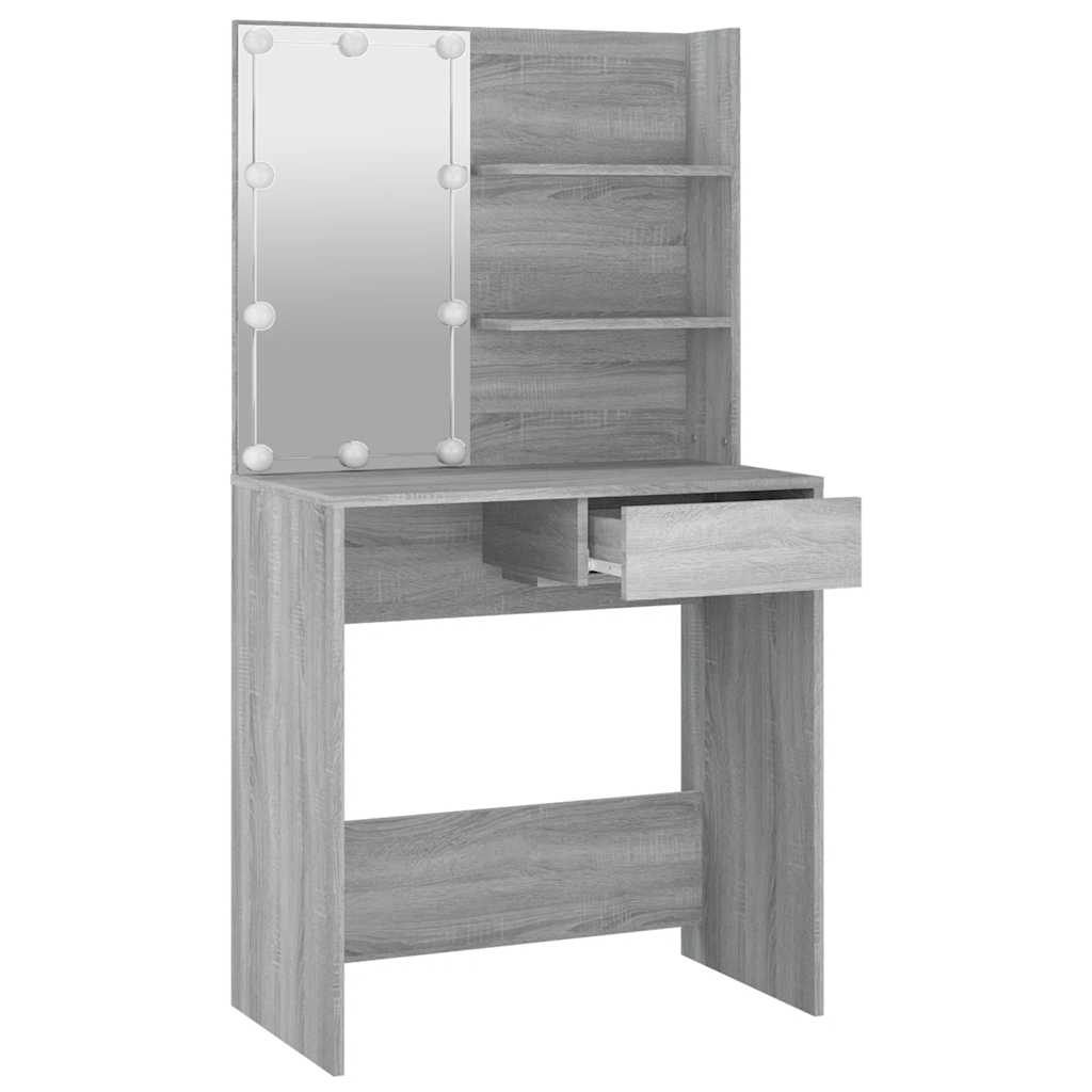 Schminktisch mit LED Weiß 74,5x40x141 cm