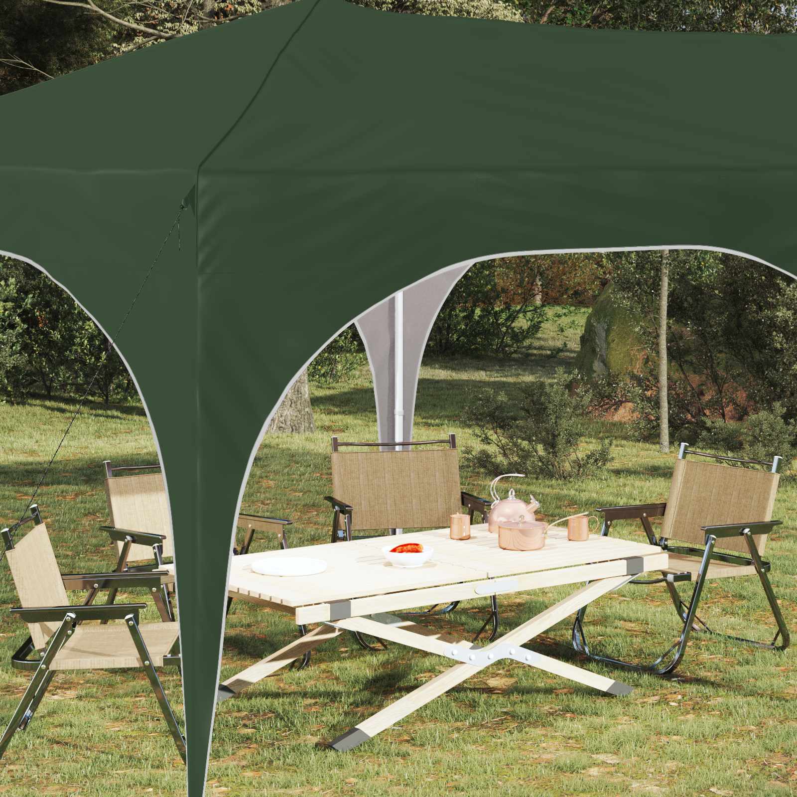 Pop-up Partyzelt 575 x 288 x 245 cm Creme Oxford-Stoff