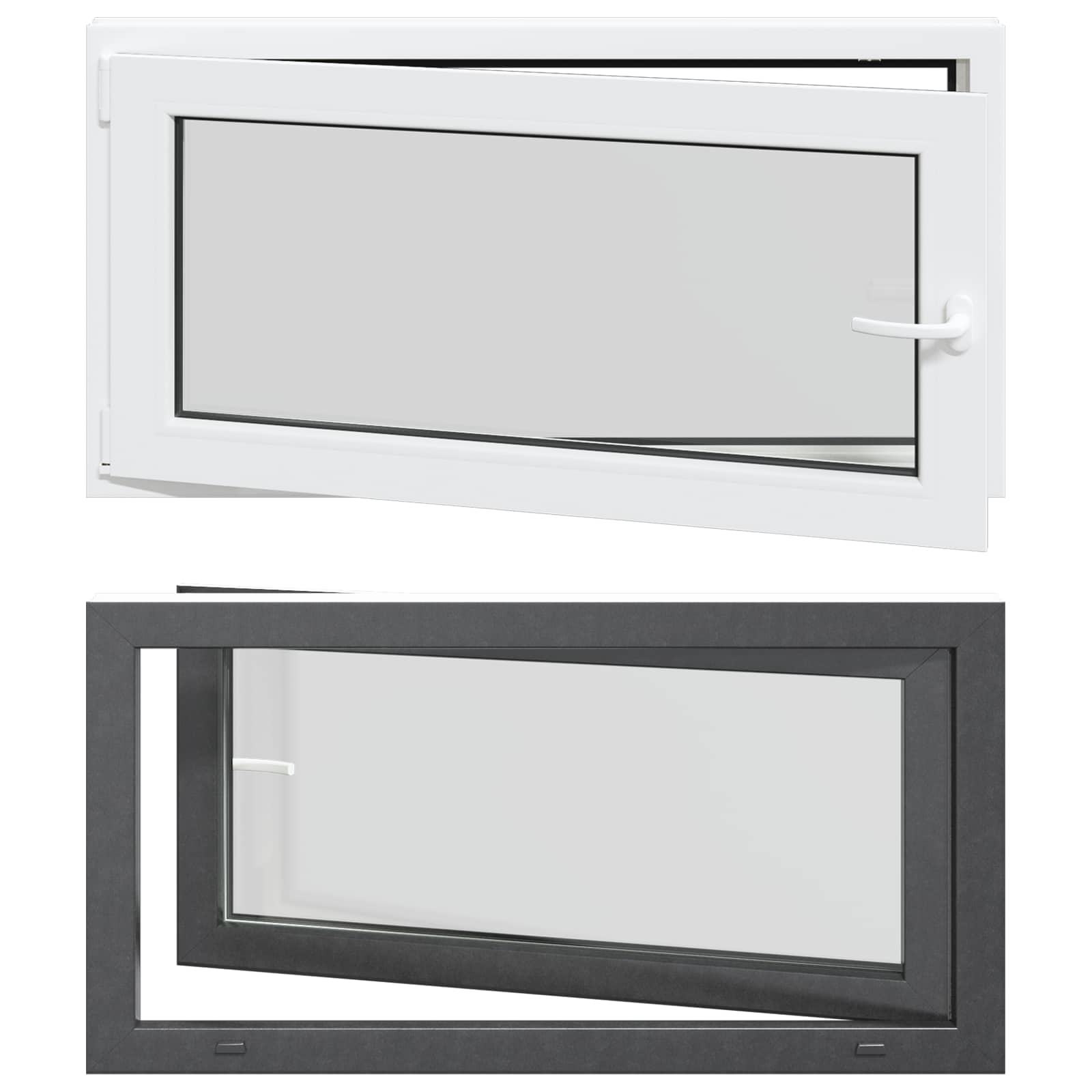 Kellerfenster RISOR 50 x 50 cm PVC und Glas Weiß