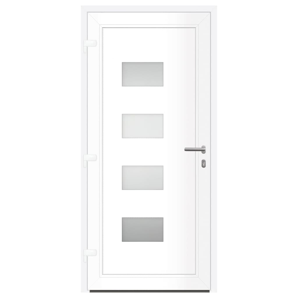 Haustür Anthrazit 100x210 cm Aluminium und PVC