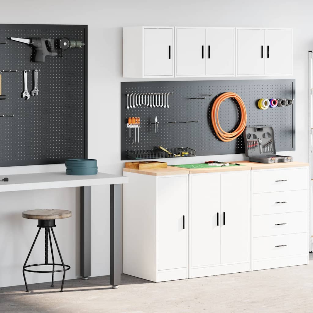 Garagenschränke 2 Stk. Schwarz Holzwerkstoff