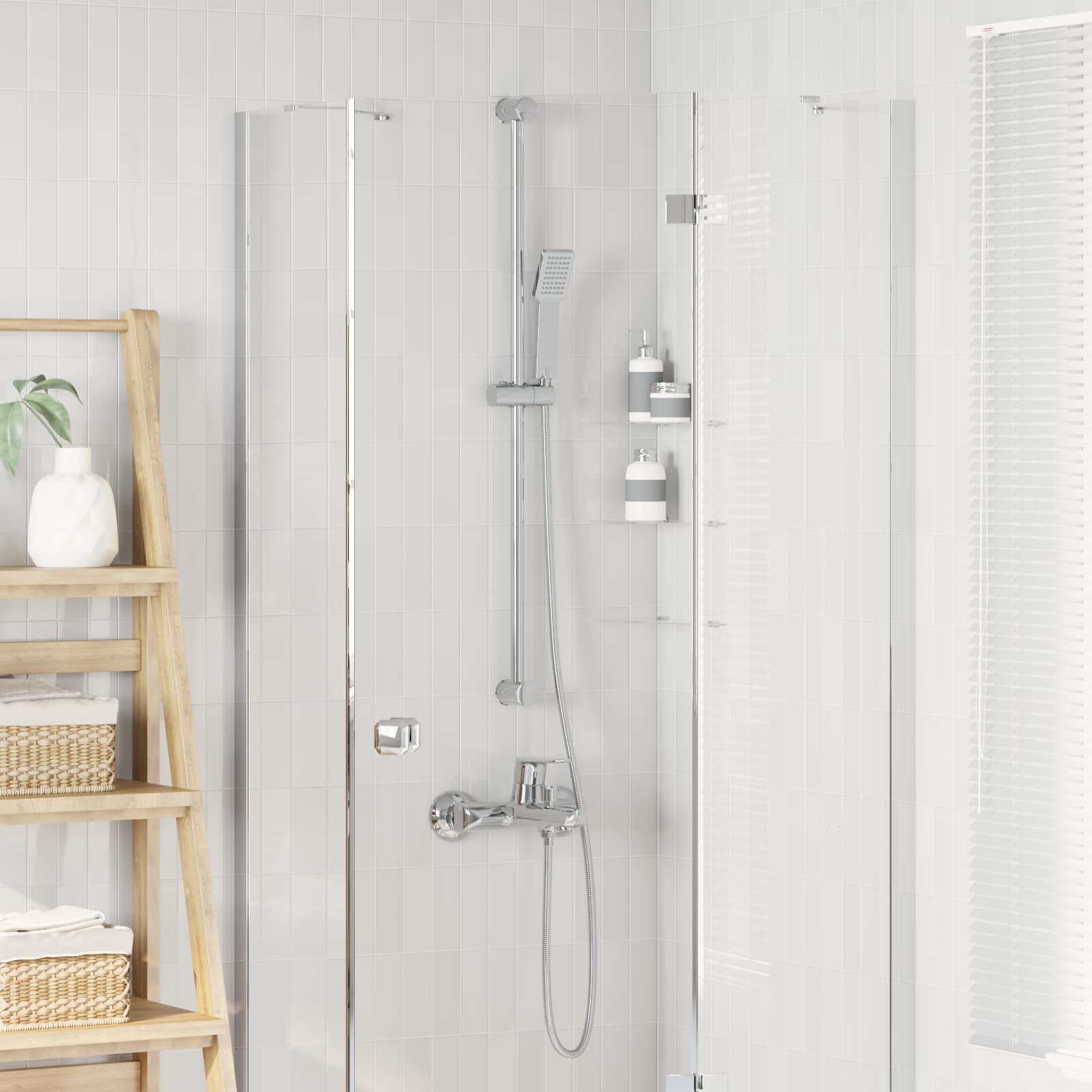 Duschsystem-Set Chrom 70 cm Edelstahl