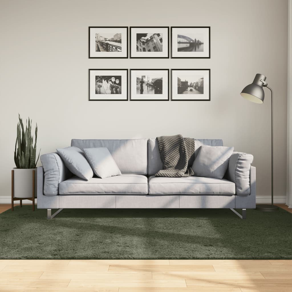 Teppich HUARTE Kurzflor Weich und Waschbar Anthrazit 60x110 cm