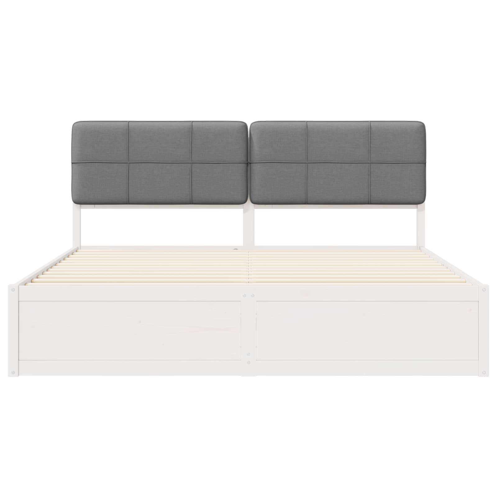 Bettgestell mit gepolstertem Kopfteil Hellgrau 200 x 200 cm