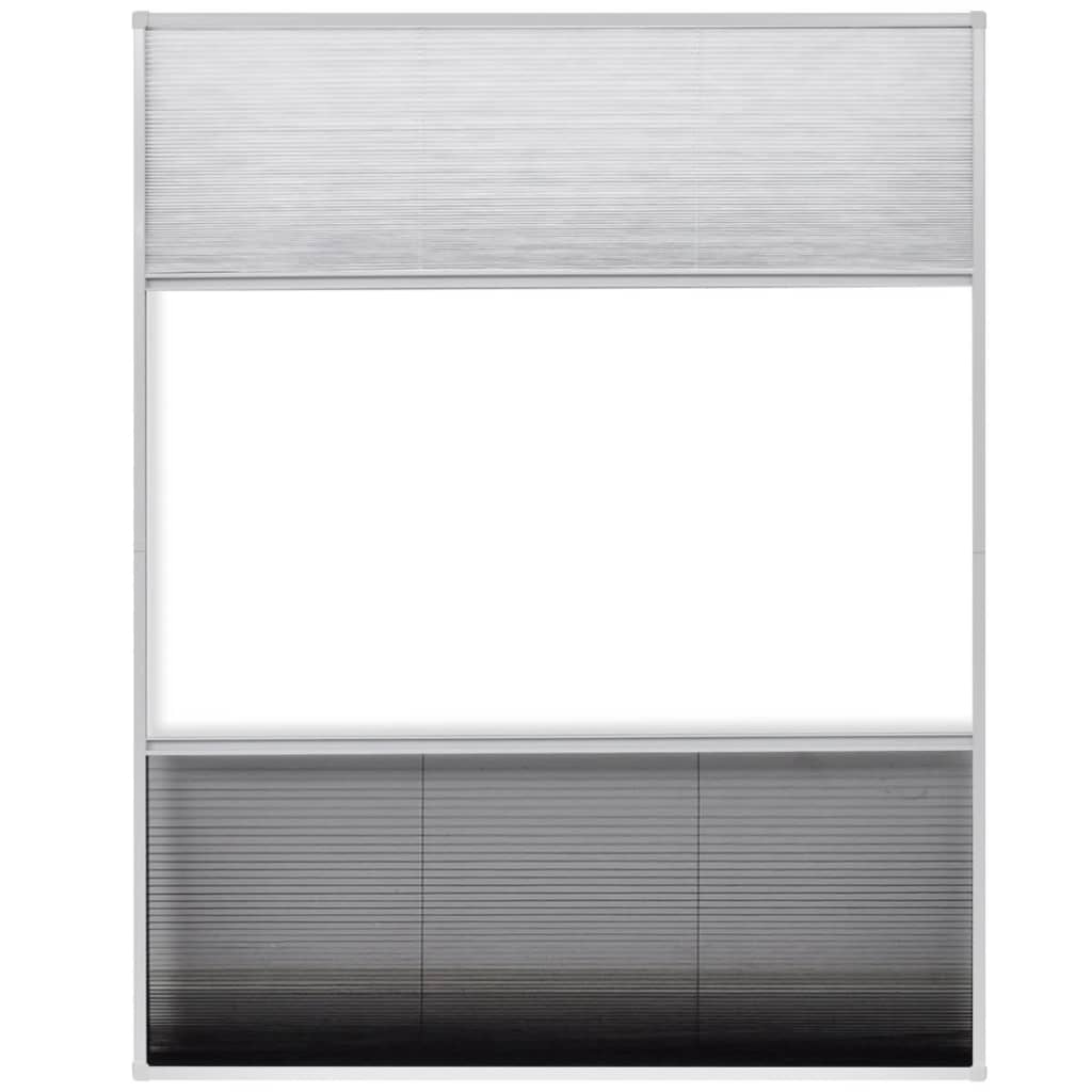 Plisse Insektenschutzfenster mit Jalousie Aluminium 160×80 cm