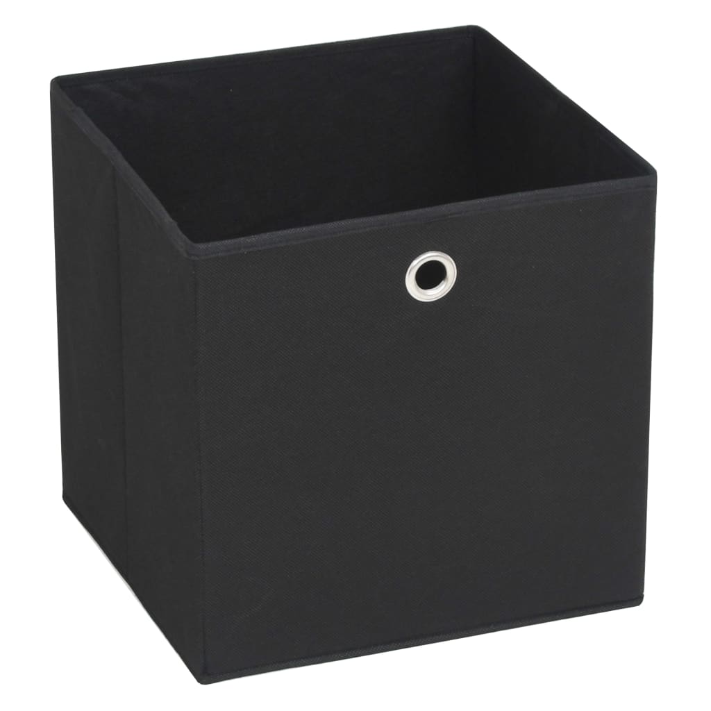 Aufbewahrungsboxen mit Deckeln 10 Stk. 28x28x28 cm Schwarz