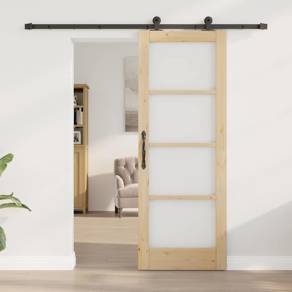 Schiebetür ORKDAL Natürlich und Schwarz 61 x 198,5 cm