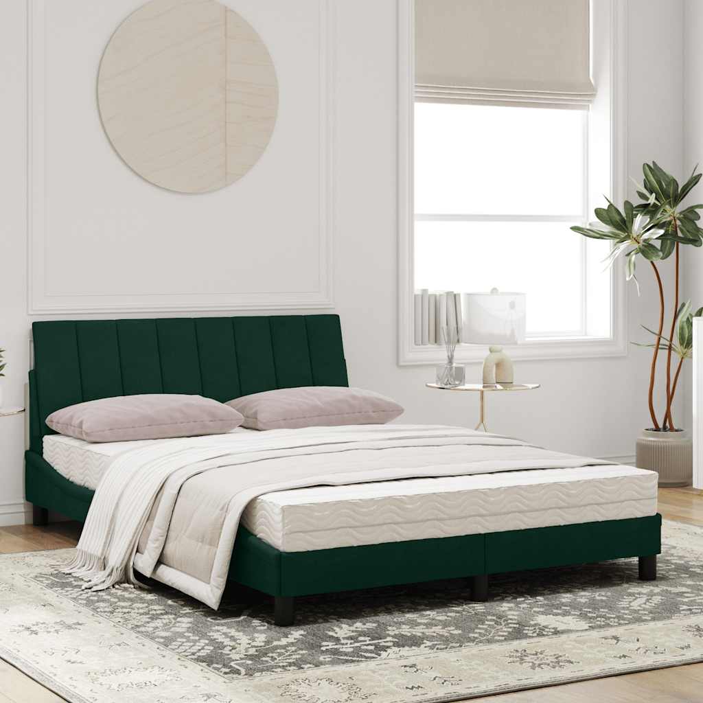 Bett mit Matratze "Hanko" Hellgrau 80x200 cm Samt