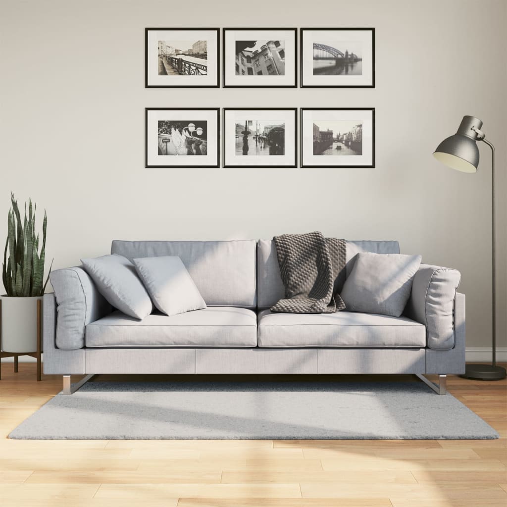 Teppich HUARTE Kurzflor Weich und Waschbar Anthrazit 60x110 cm