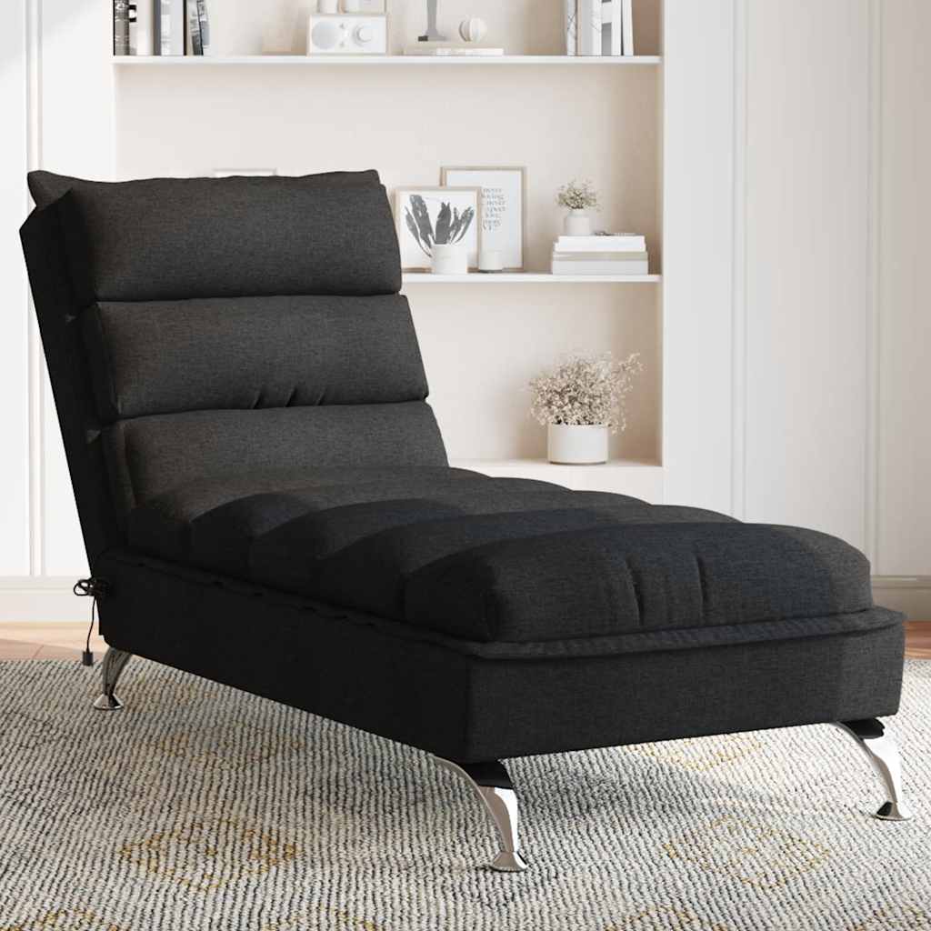 Chaiselongue mit Kissen Hellgrau Stoff