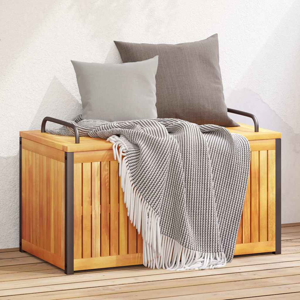 Gartenbox 45x45x45/53 cm Massivholz Akazie und Stahl