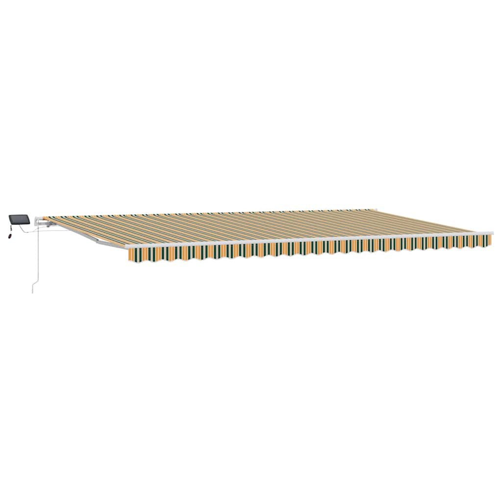 Markise Manuell Einziehbar mit LED 300x250 cm Blau und Weiß