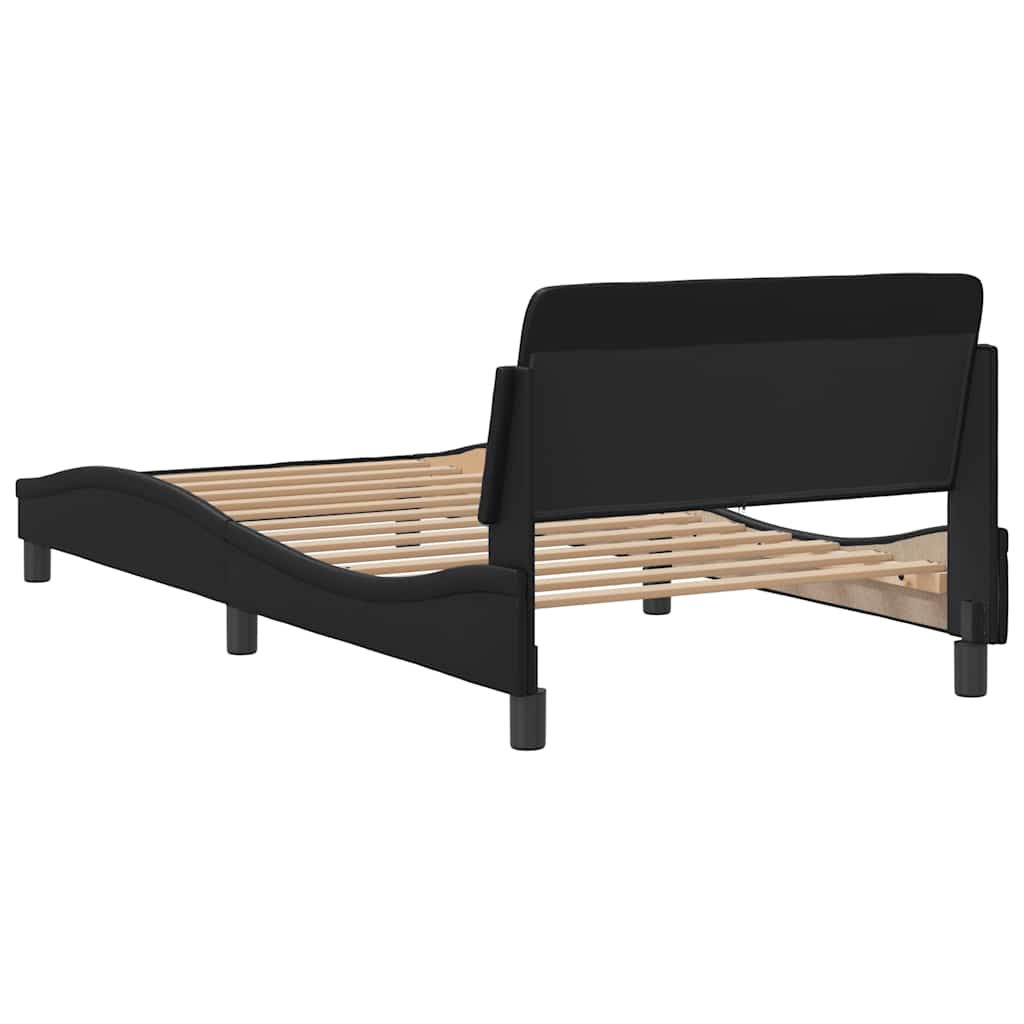 Bettgestell "Dover" Schwarz 80x200 cm Kunstleder