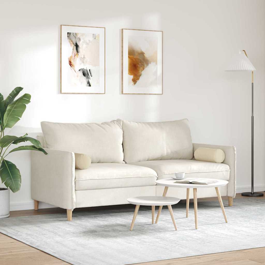 Bolsterkissen 2 Stück Hellgrau Ø 15 x 40 cm Stoff