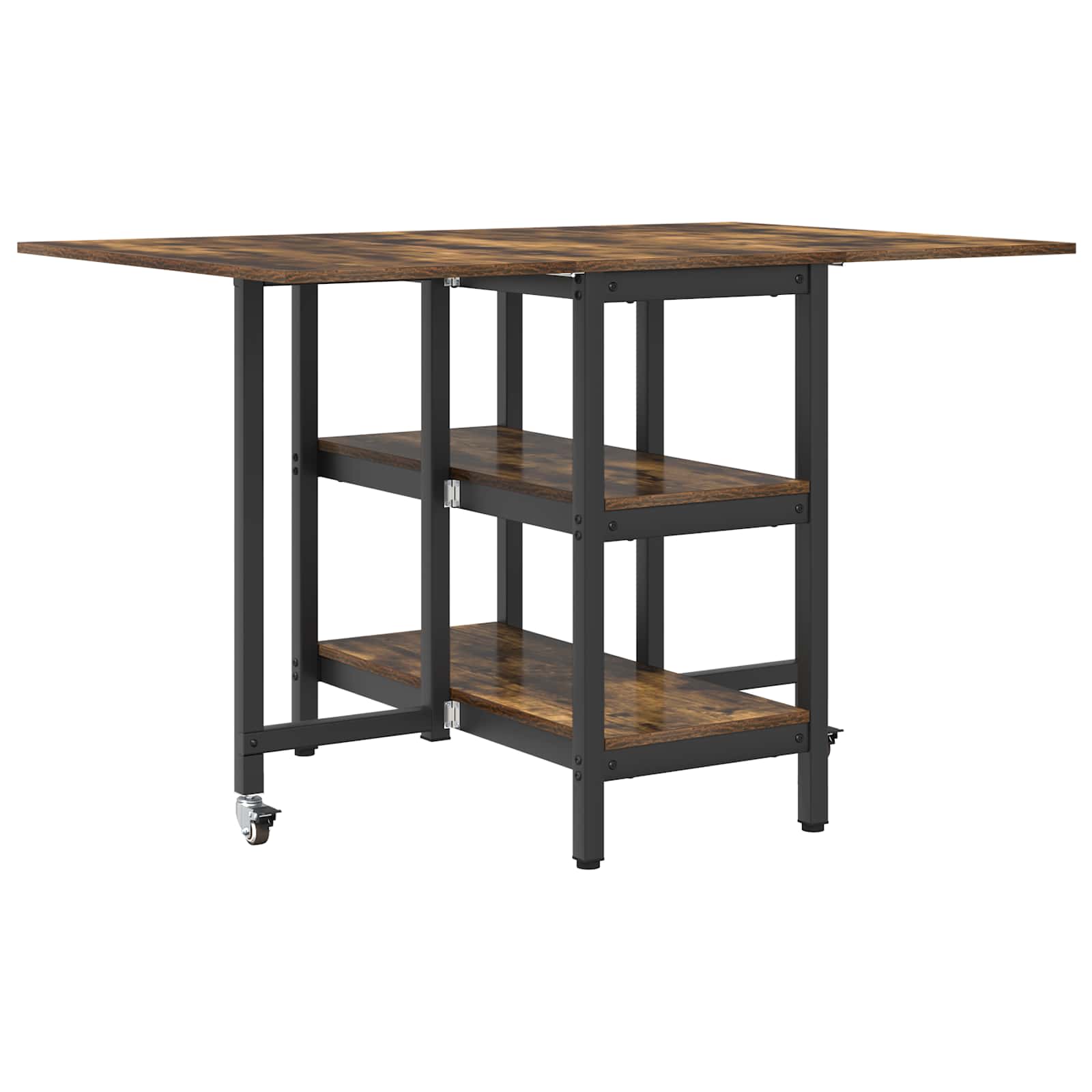 Esstisch 122 x 80 x 76,5 cm Holzwerkstoff Schwarze Eiche