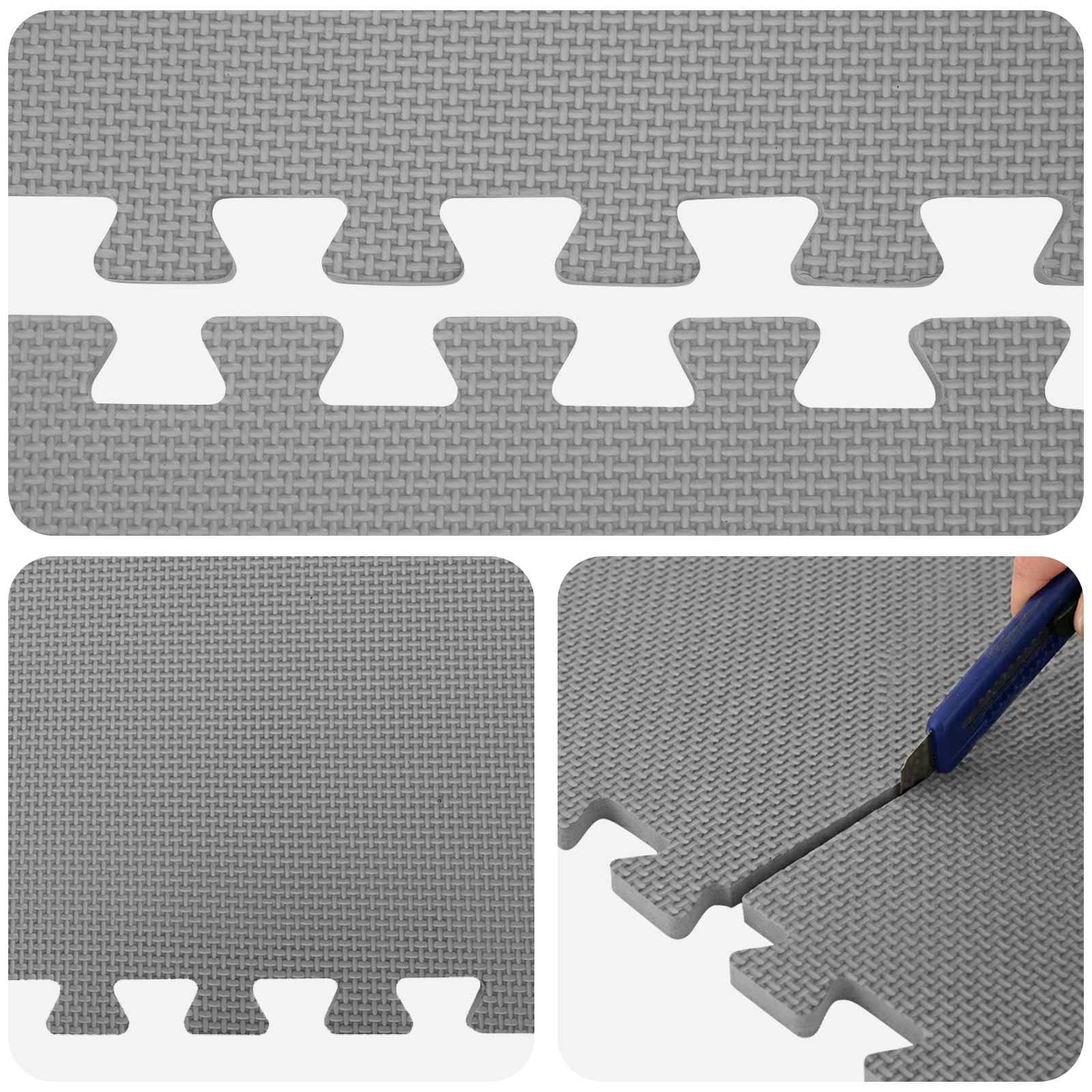 Pool Bodenteppich 6 pcs Schwarz 2,16 ㎡ EVA-Schaum