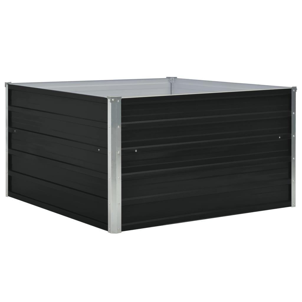 Hochbeet 100 x 100 x 45 cm Verzinkter Stahl Grau