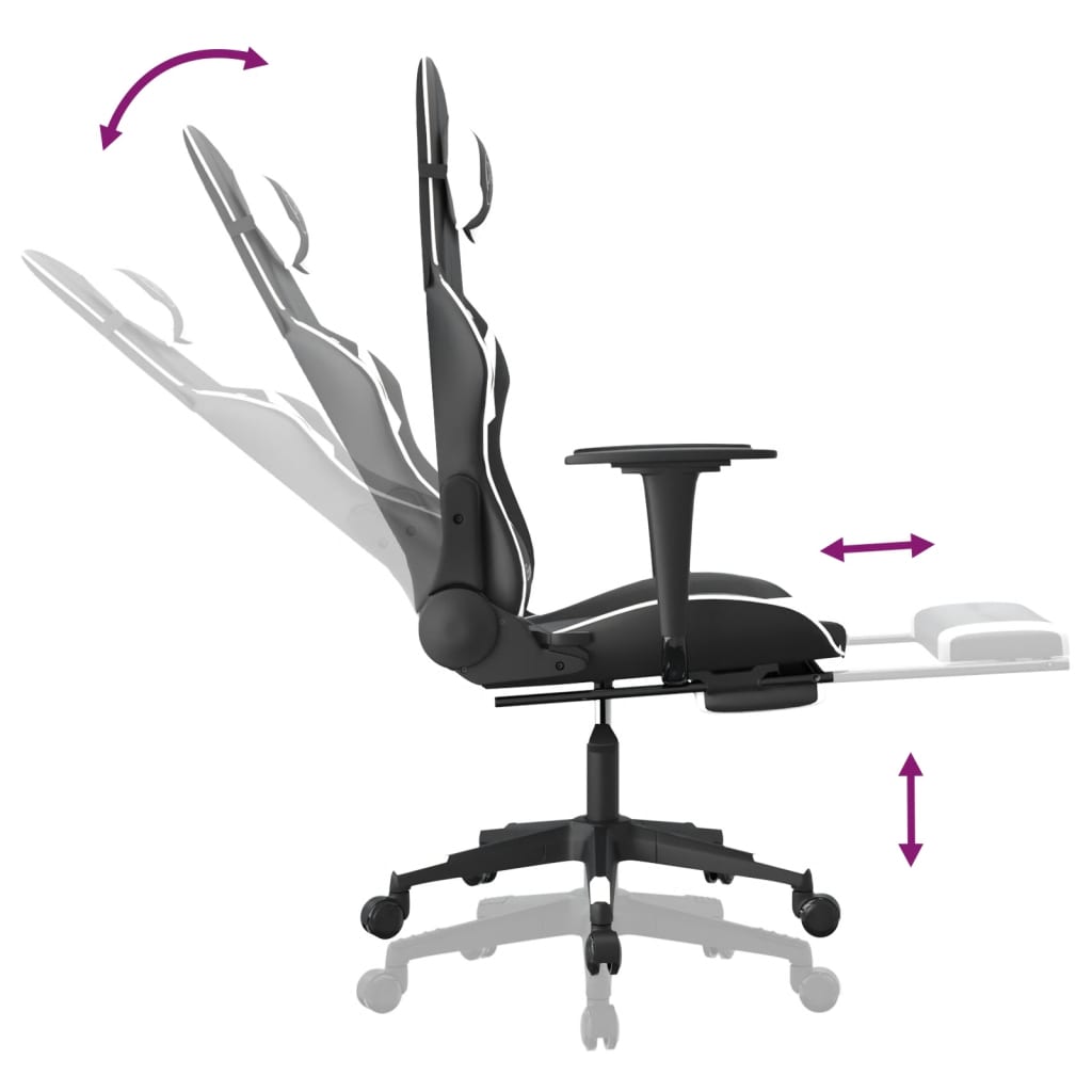 Gaming-Stuhl mit Massagefunktion Schwarz und Blau Kunstleder