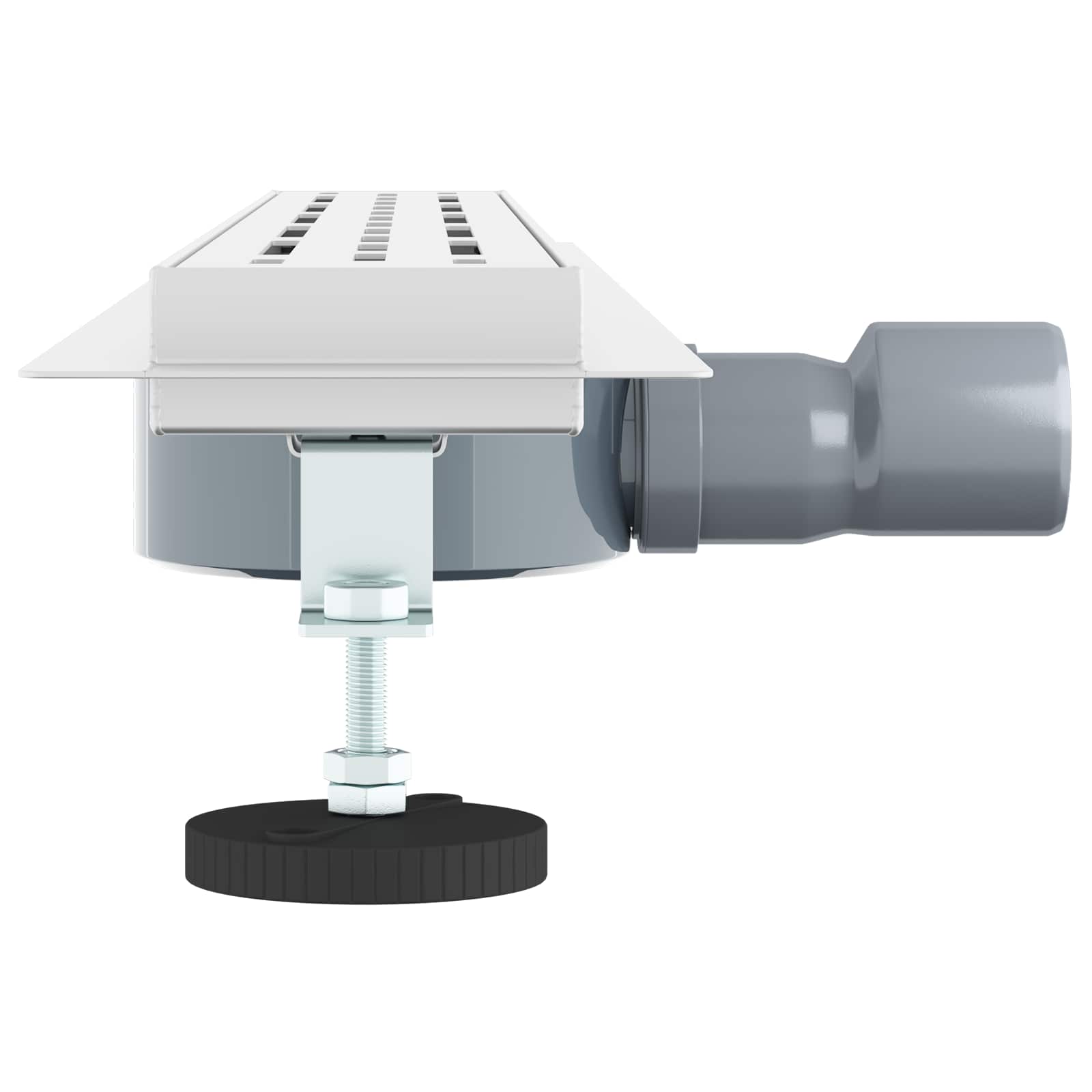 Duschabfluss mit Glashülle und 360° Siphon Schwarz 50 cm