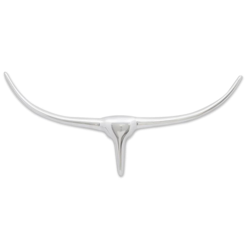 Wall Mounted Aluminium Stiers Kopf Dekoration Silber 96cm